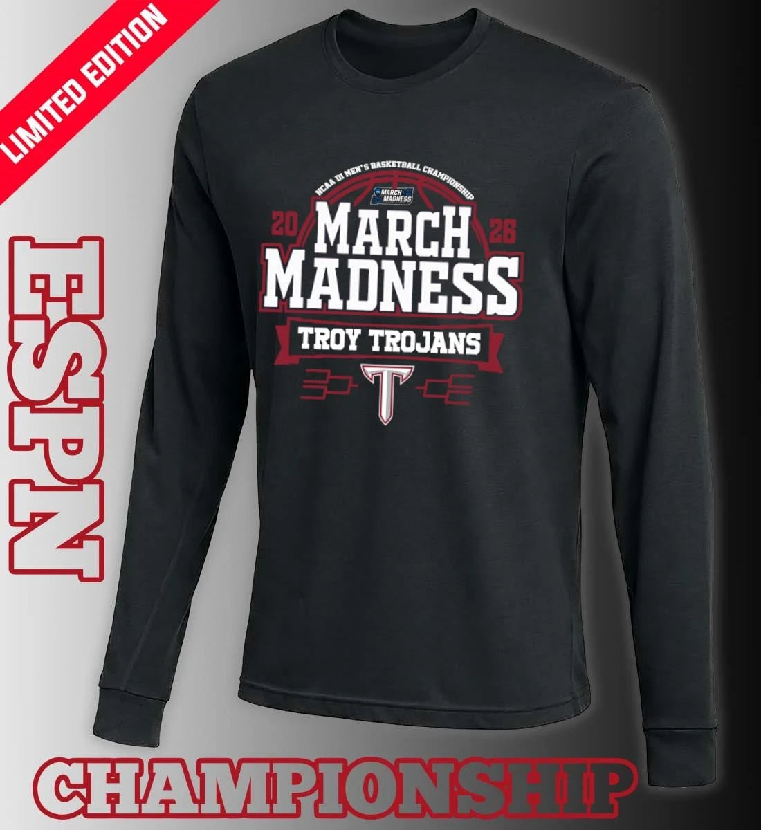 Official Troy Trojans Tigers March Madness 2026 NCAA DI Men’s Basketball Tournament T-Shirt