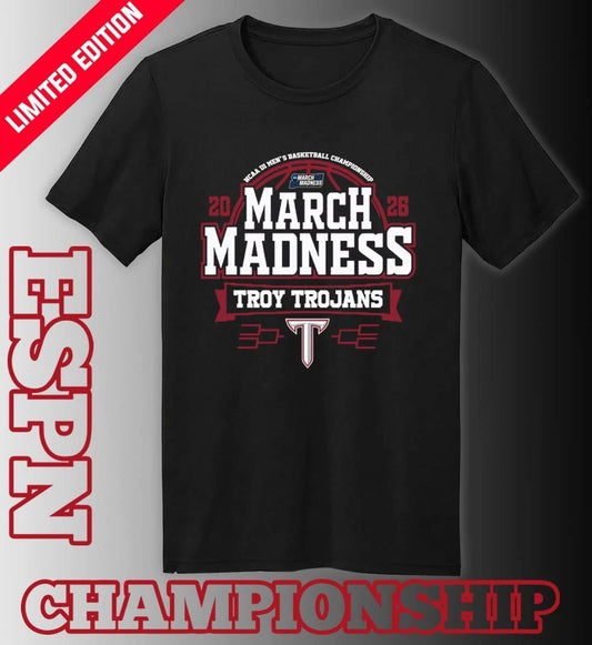 Official Troy Trojans Tigers March Madness 2026 NCAA DI Men’s Basketball Tournament T-Shirt