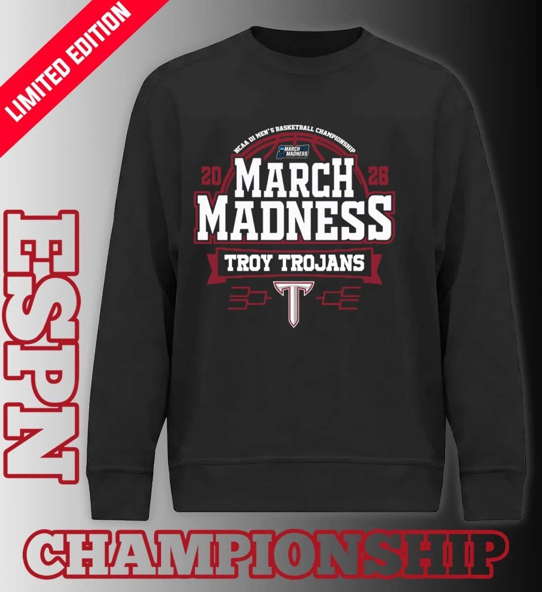 Official Troy Trojans Tigers March Madness 2026 NCAA DI Men’s Basketball Tournament T-Shirt