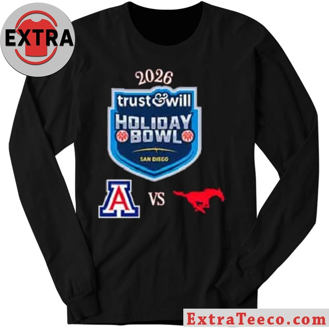 Official Trust &amp; Will Holiday Bowl 2026 between the Arizona Wildcats and the SMU Mustangs, January 2, 2026, at Snapdragon Stadium in San Diego, California, USA Shirt