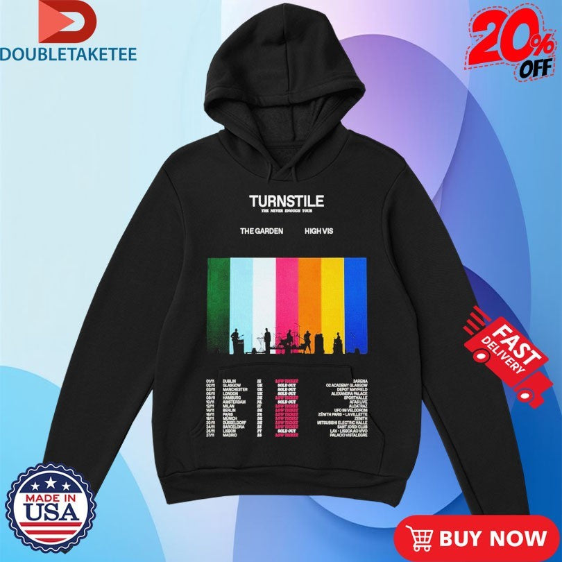 Official Turnstile The Garden High Vis Punk Hardcore 2025 Tour Shirts
