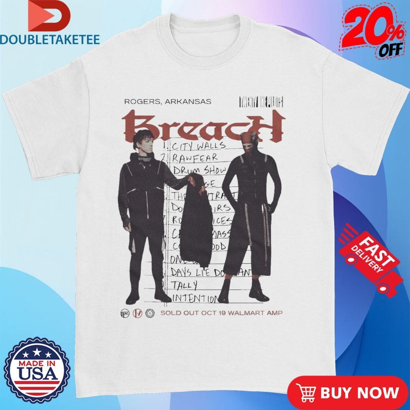 Official Twenty One Pilots Breach The Clancy Tour 2025 Dates Rogers Arkansas Shirts