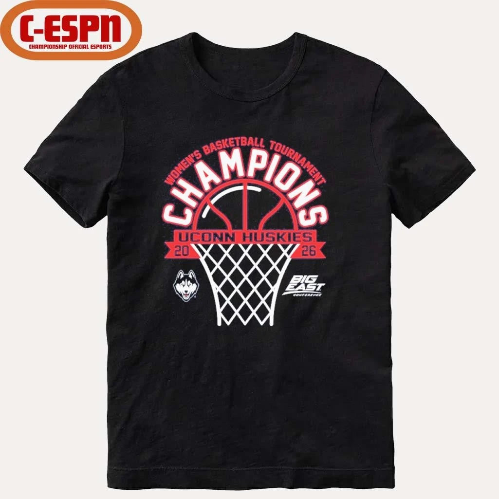 Official UConn Huskies 2026 Big East Women’s Basketball Tournament Champions T-Shirt