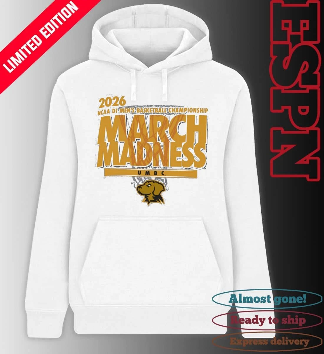 Official UMBC Retrievers 2026 NCAA DI Basketball March Madness – First Four Shirt