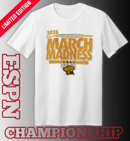 Official UMBC Retrievers 2026 NCAA DI Basketball March Madness – First Four Shirt