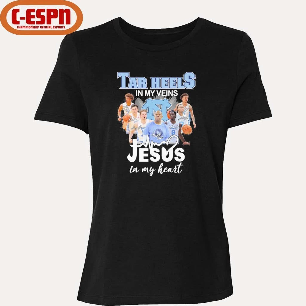 Official UNC Men’s Basketball In My Veins Jesus In My Heart Shirt