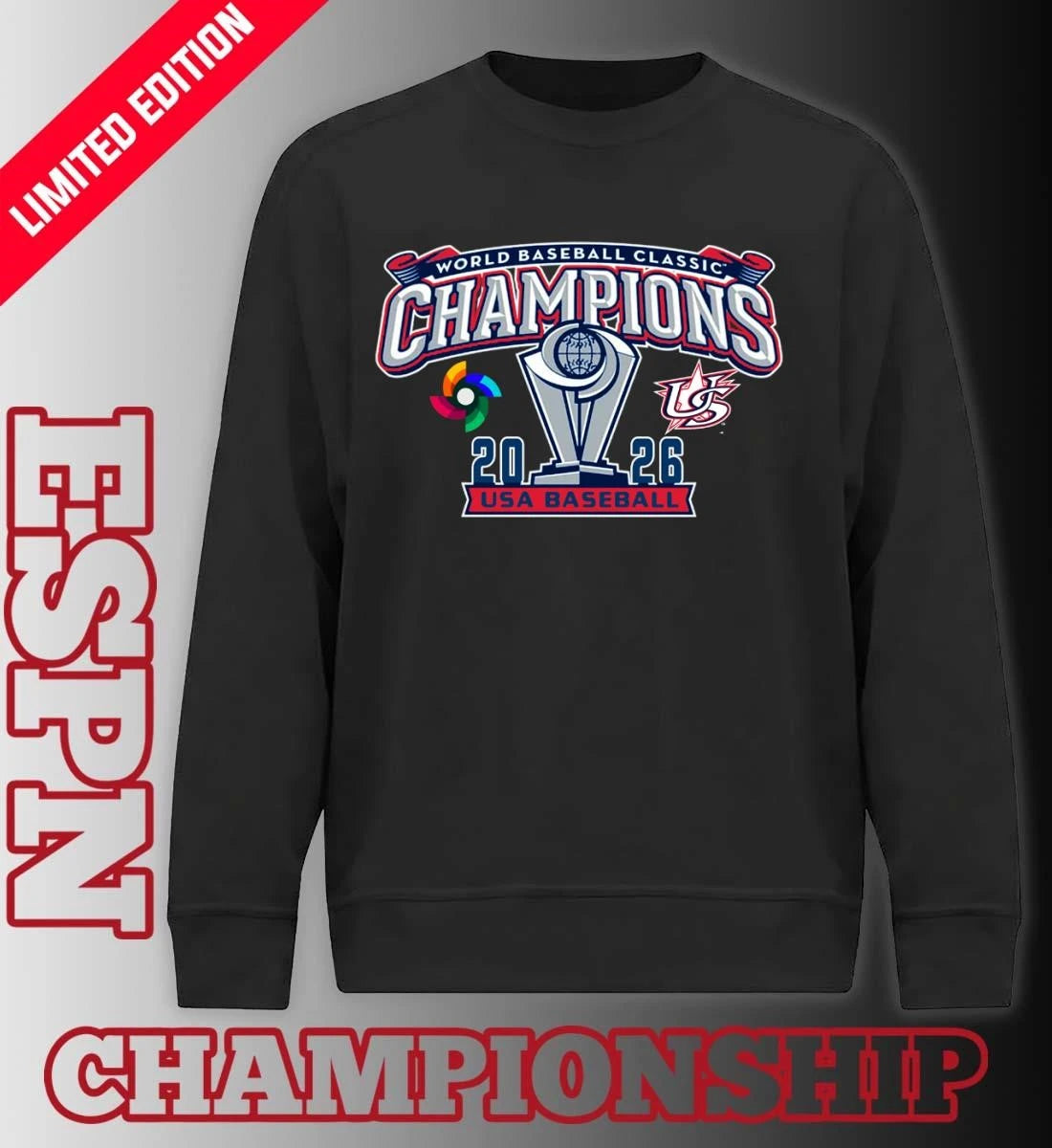 Official USA Baseball World Baseball Classic 2026 Champions T-Shirt