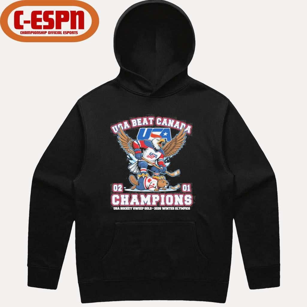 Official USA Hockey Mascot Beat Canada 2-1 Olympics Champions Shirt