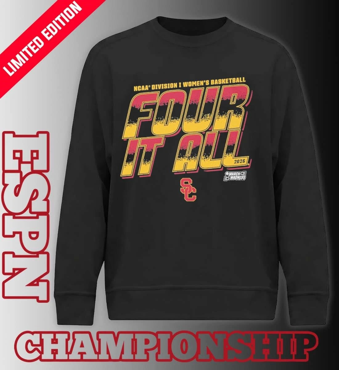 Official USC Women’s Basketball Four It All 2026 March Madness Shirt