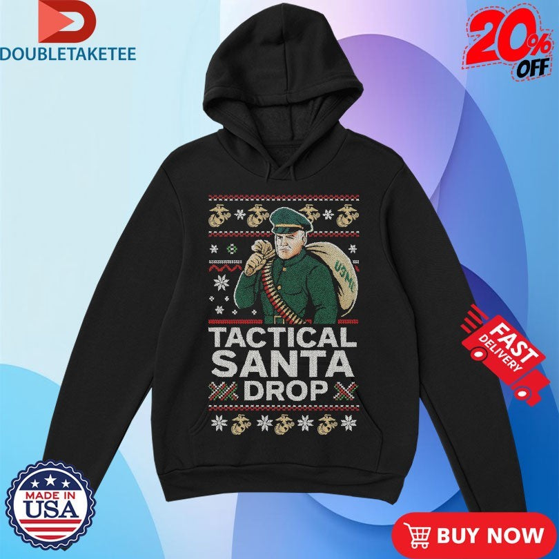 Official USMC Christmas Tactical Santa Drop Holiday Shirts