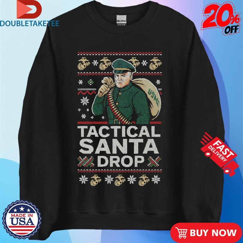 Official USMC Christmas Tactical Santa Drop Holiday Shirts