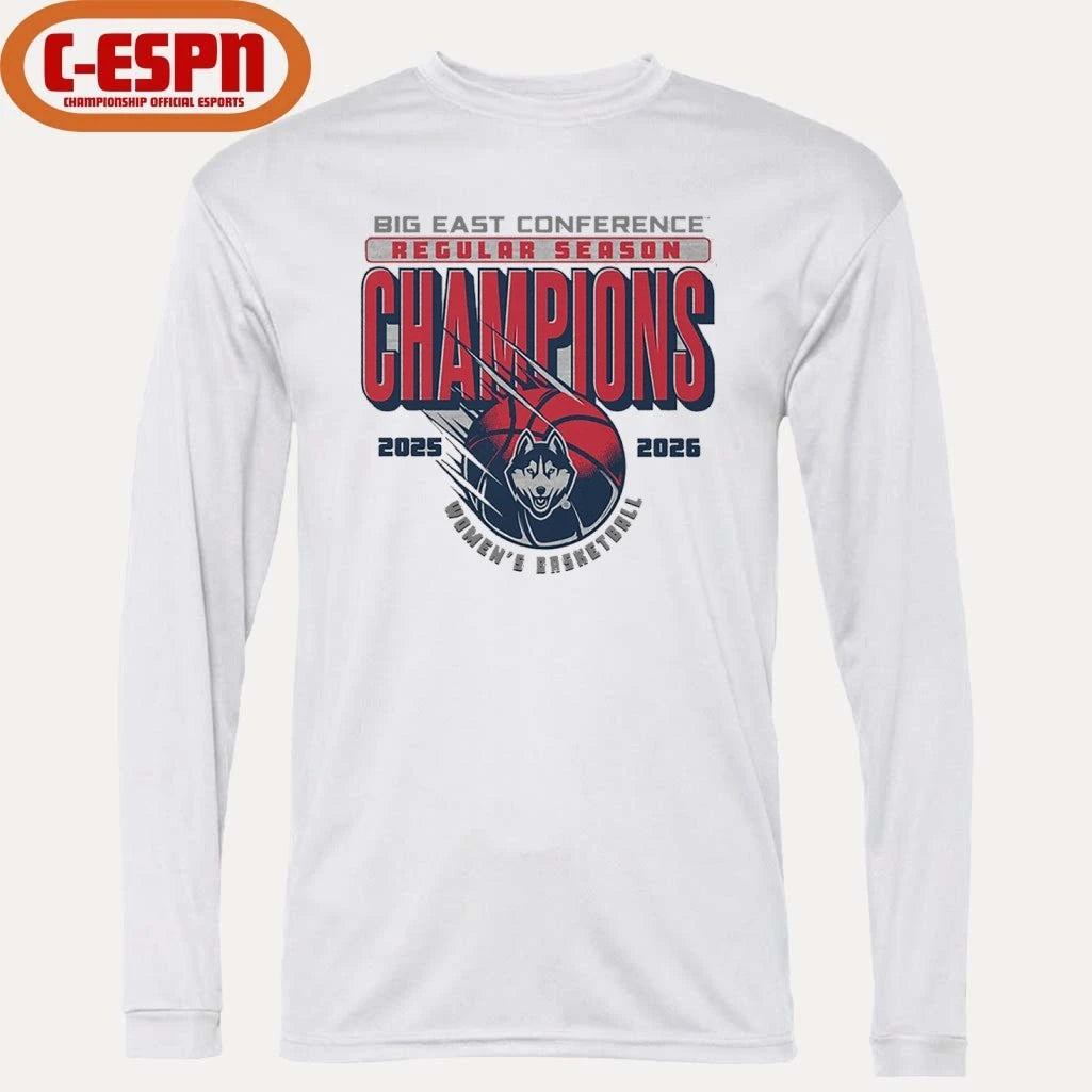 Official Uconn Huskies Women’s Basketball 2026 Big East Regular Season Champions T-Shirt