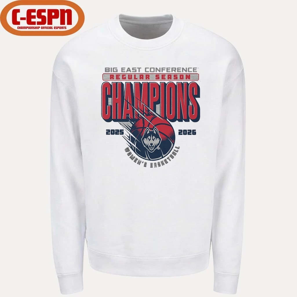 Official Uconn Huskies Women’s Basketball 2026 Big East Regular Season Champions T-Shirt