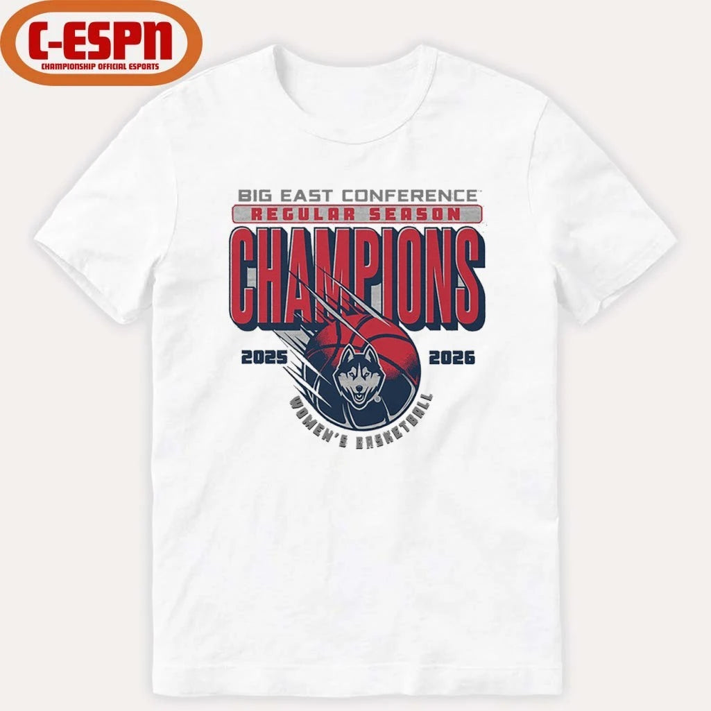 Official Uconn Huskies Women’s Basketball 2026 Big East Regular Season Champions T-Shirt