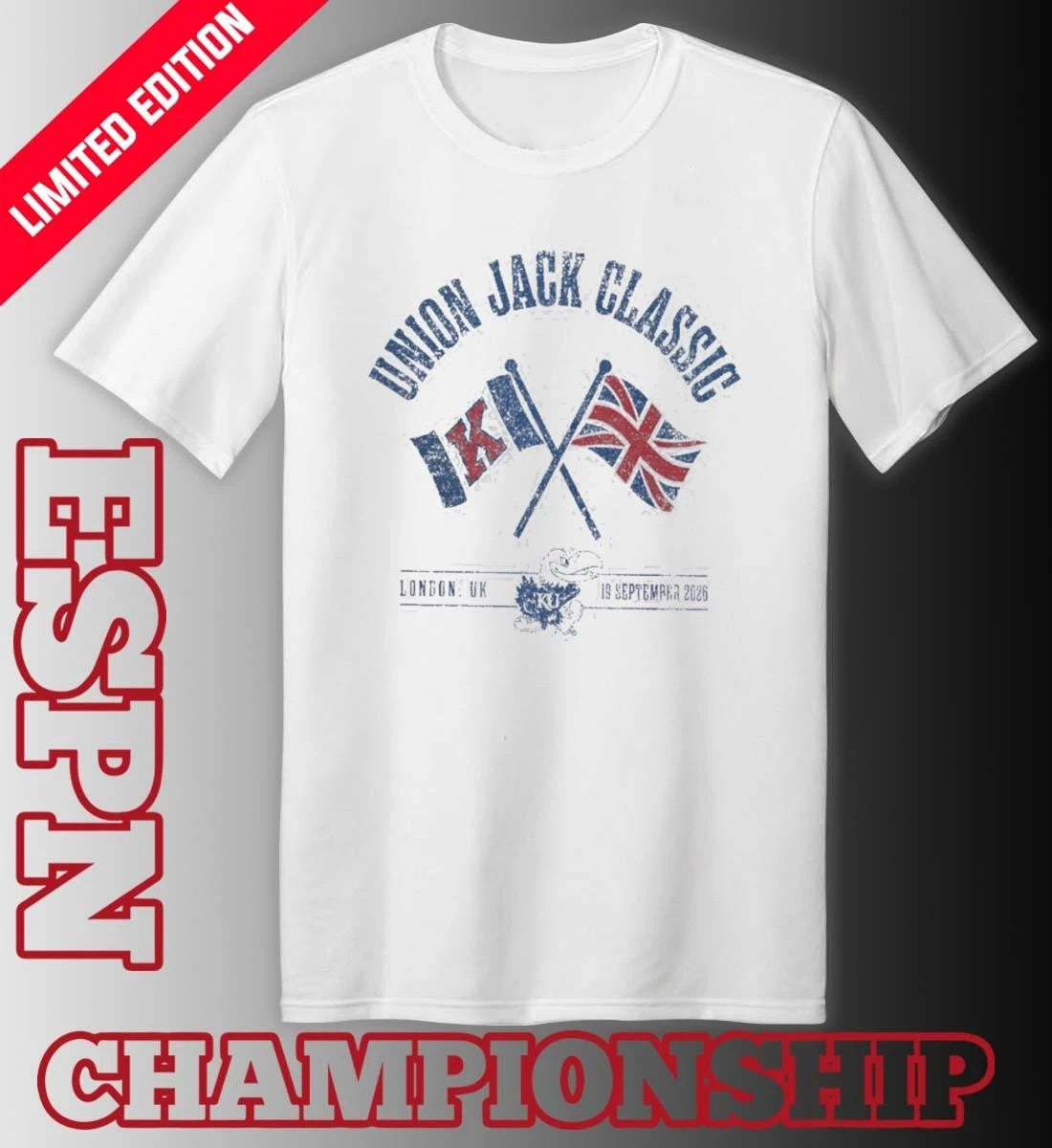 Official University Of Kansas Football 2026 London Union Jack Classic Bound Shirt