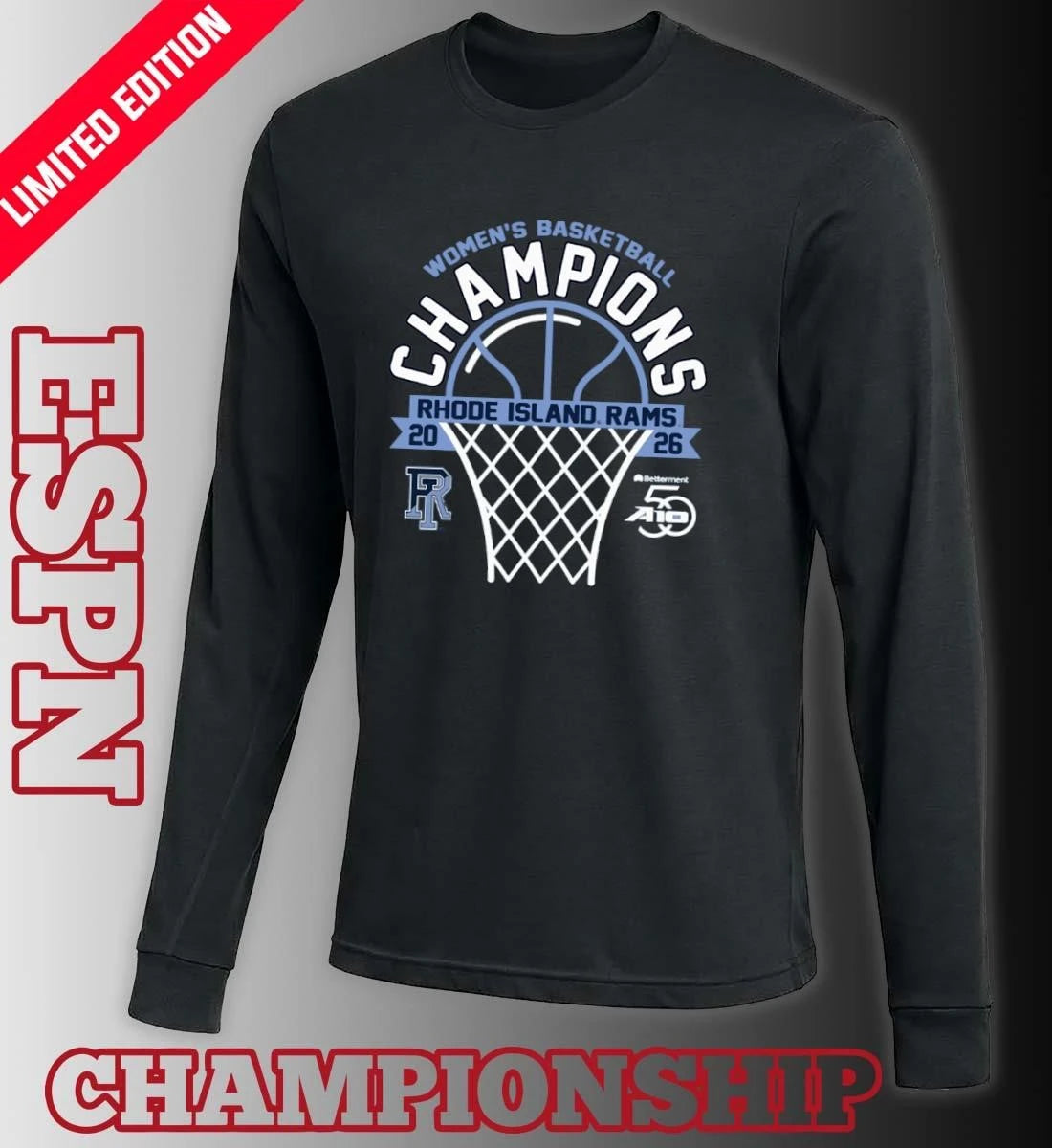 Official University of Rhode Island Women’s Basketball 2026 Atlantic 10 Tournament Champions T-Shirt