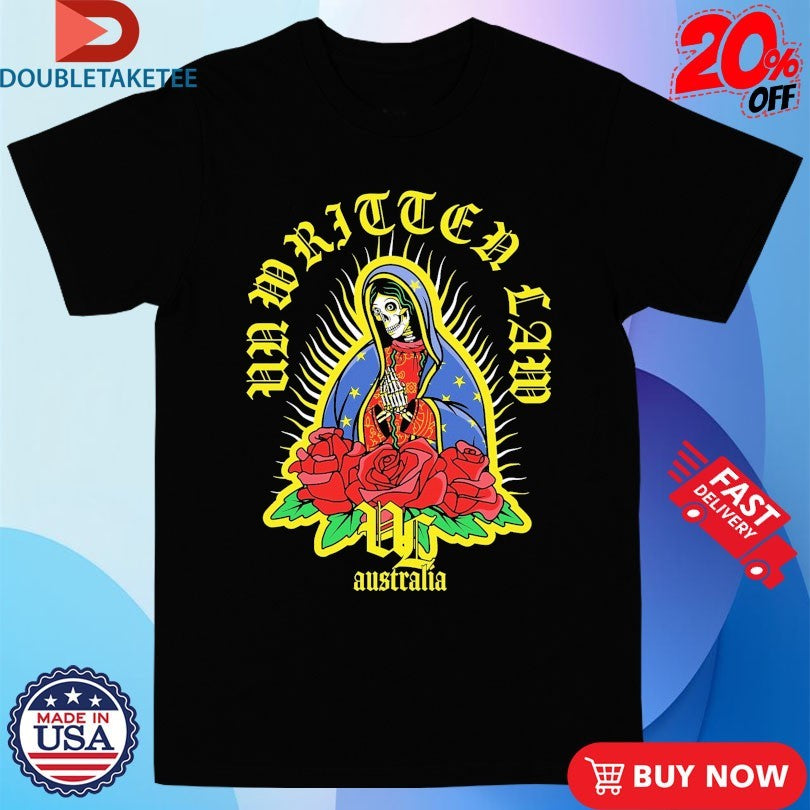 Official Unwritten Law Australia Skeleton Virgin Mary Shirts