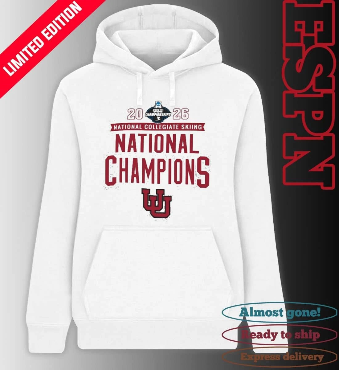 Official Utah Utes 2026 NCAA Skiing National Champions T-Shirt