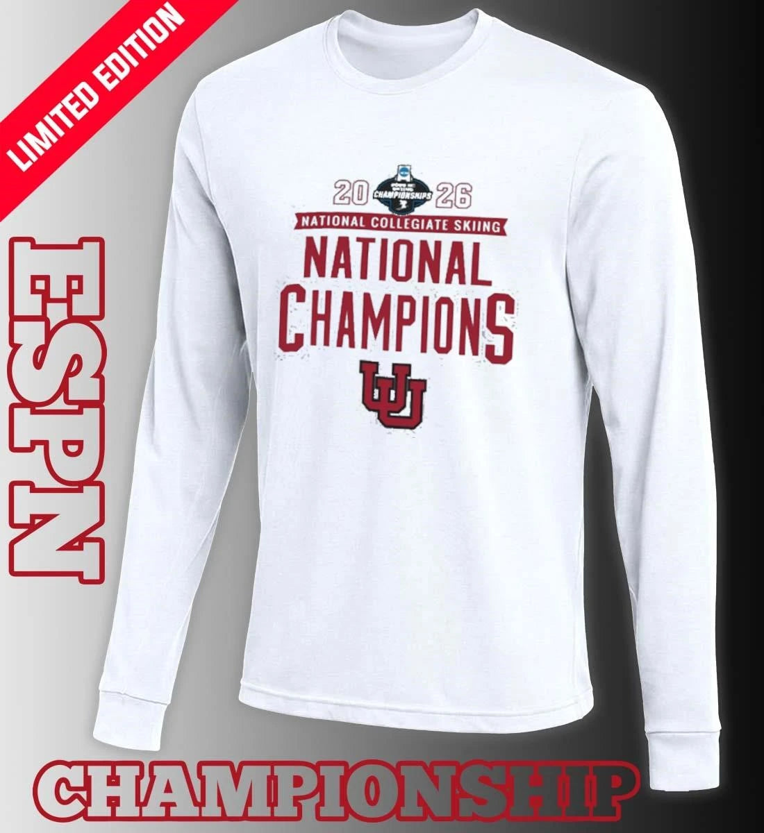 Official Utah Utes 2026 NCAA Skiing National Champions T-Shirt