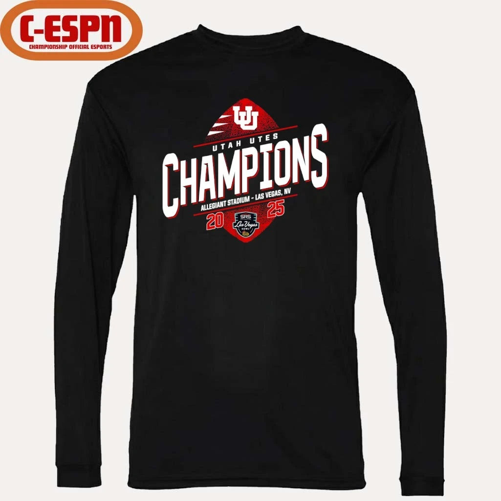 Official Utah Utes SRS Distribution Las Vegas Bowl Champions T-shirt