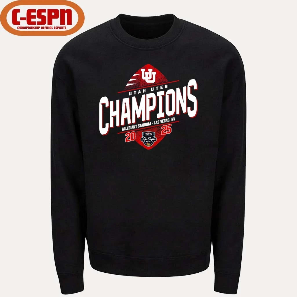 Official Utah Utes SRS Distribution Las Vegas Bowl Champions T-shirt