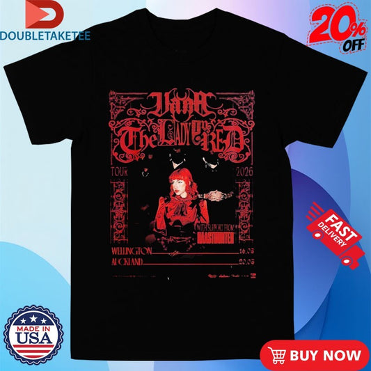 Official Vana The Lady In Red Tour 2026 New Zealand In Wellington And Auckland On March 16 And 20 Shirts
