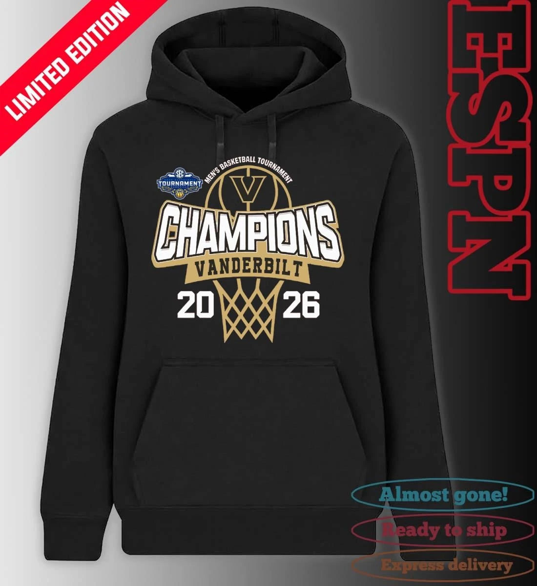 Official Vanderbilt Commodores 2026 Southeastern Conference Men’s Basketball Tournament Champions Shirt