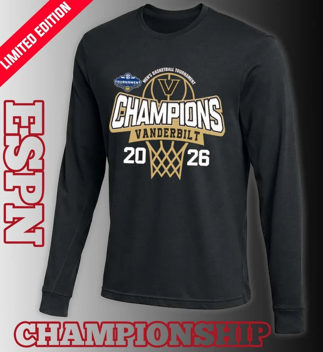 Official Vanderbilt Commodores 2026 Southeastern Conference Men’s Basketball Tournament Champions Shirt