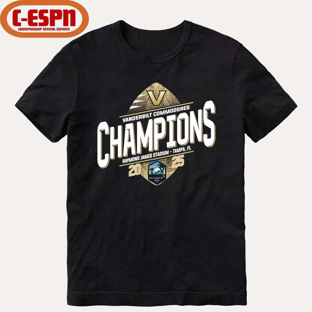 Official Vanderbilt Commodores Reliaquest Bowl Champions T-Shirt
