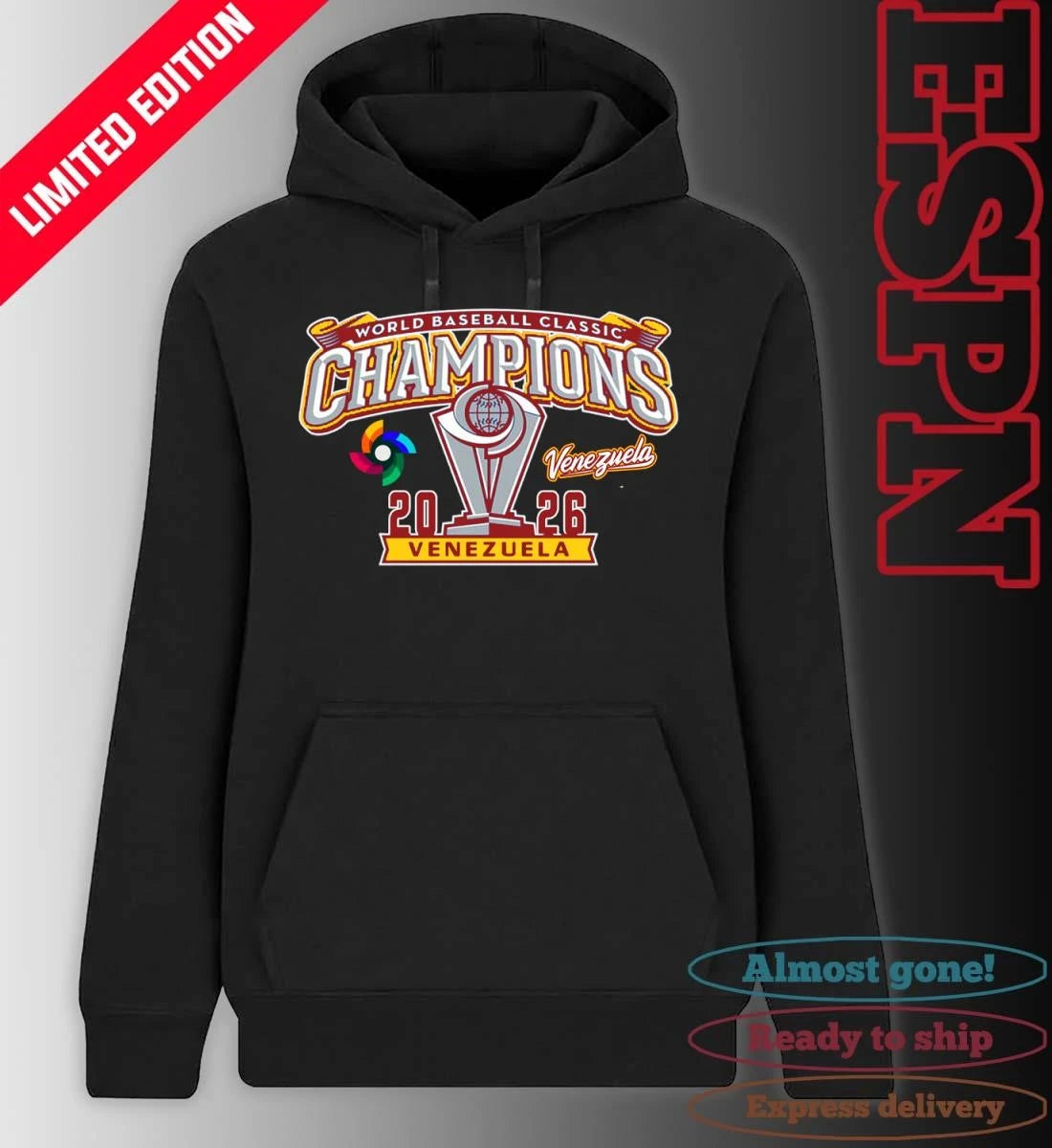 Official Venezuela Baseball World Baseball Classic 2026 Champions T-Shirt