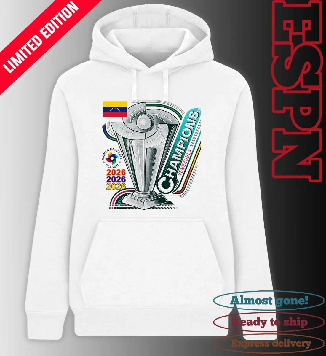 Official Venezuela Team 2026 World Baseball Classic Champions T-Shirt