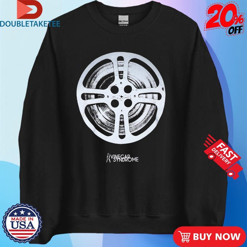 Official Vinegar Syndrome 16mm Film Reel Metallic Silver Shirts