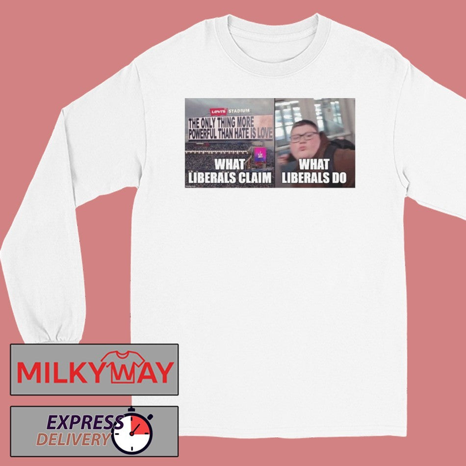 Viral What Liberals Claim What Liberals Do Shirt