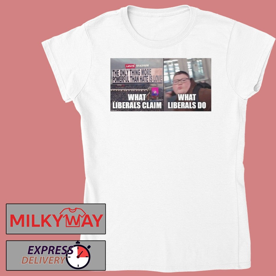 Viral What Liberals Claim What Liberals Do Shirt