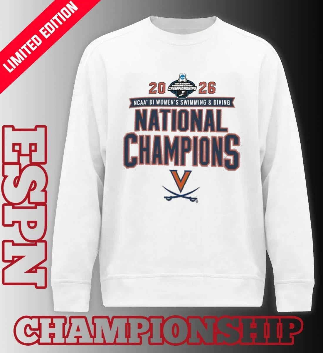 Official Virginia Cavaliers 2026 NCAA Women’s Swimming &amp; Diving National Champions T-Shirt