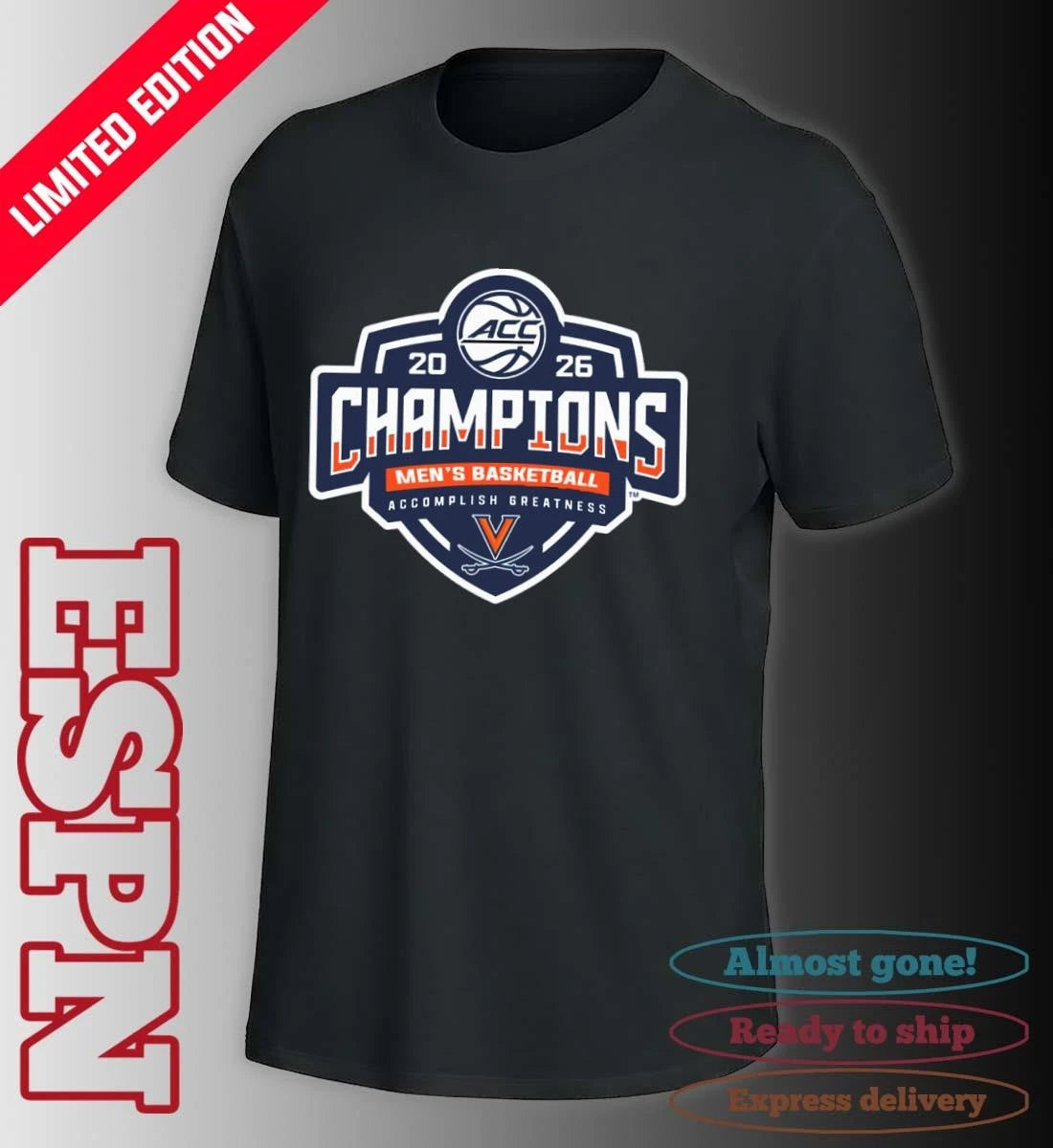 Official Virginia Cavaliers ACC Men’s Basketball Tournament Champions 2026 Official Logo T-Shirt