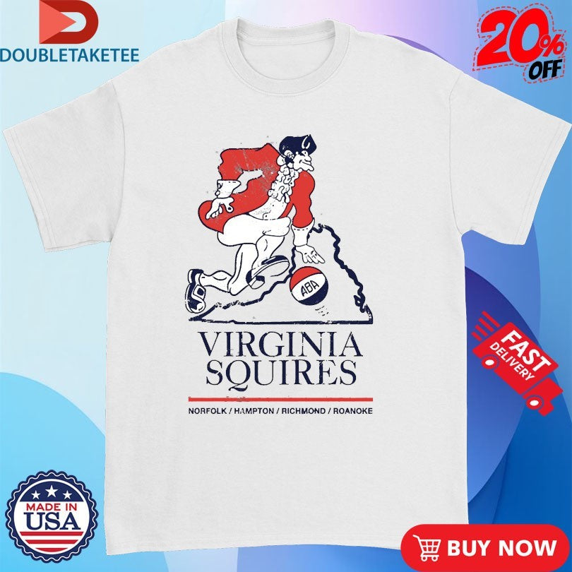 Official Virginia Squires 1970-1972 Norfolk Hampton Richmond Roanoke Logo Shirts
