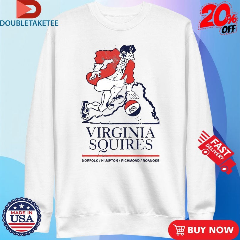 Official Virginia Squires 1970-1972 Norfolk Hampton Richmond Roanoke Logo Shirts