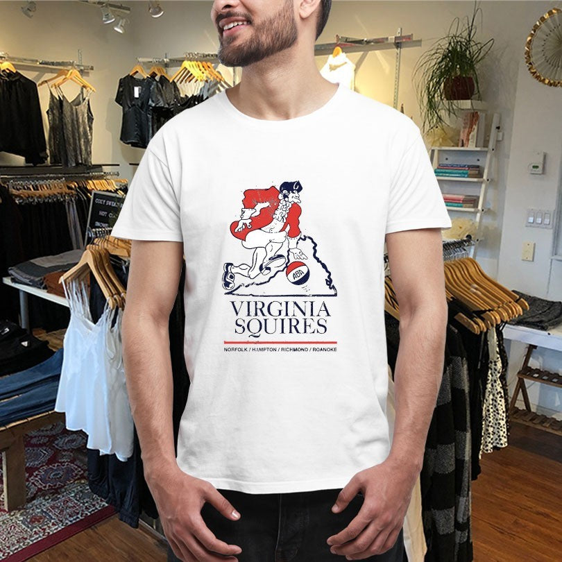 Official Virginia Squires 1970-1972 Norfolk Hampton Richmond Roanoke Logo Shirts
