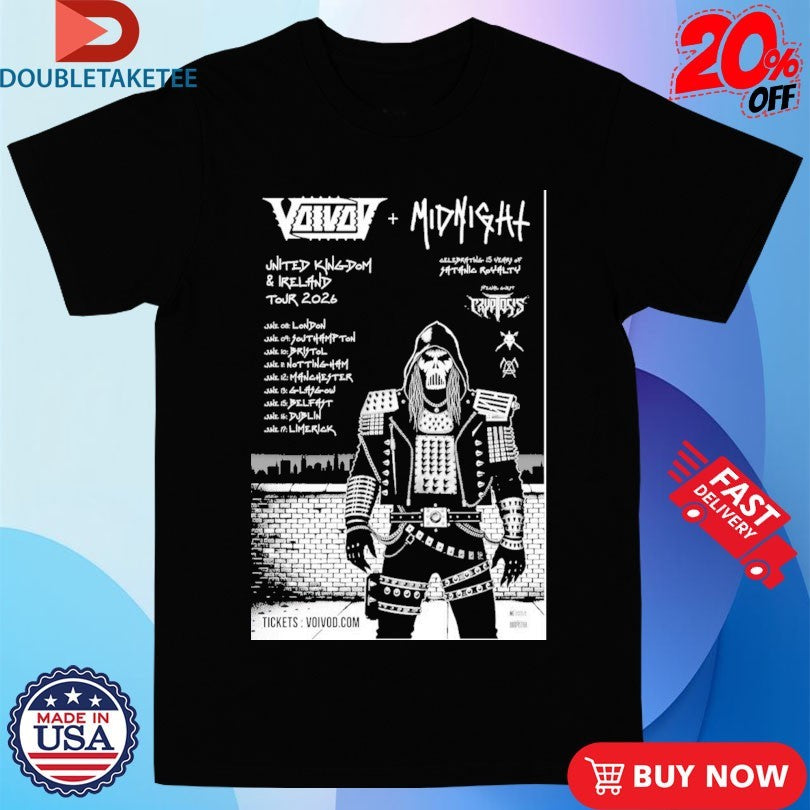 Official Voivod 2026 UK And European Tour Shirts