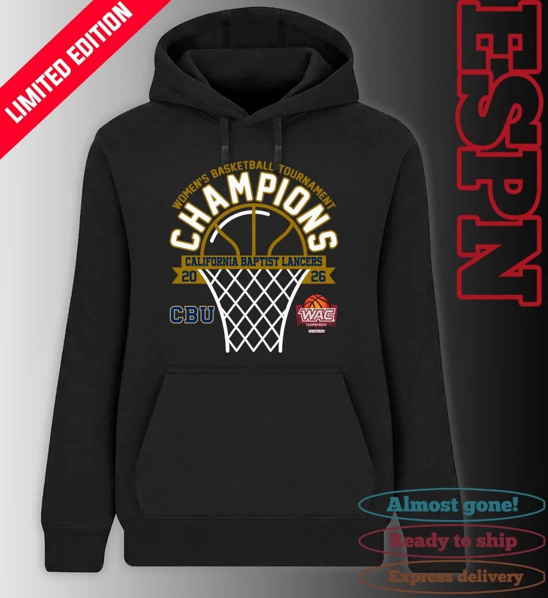 Official WAC Women’s Basketball Tournament Champions 2026 California Baptist Lancers T-Shirt
