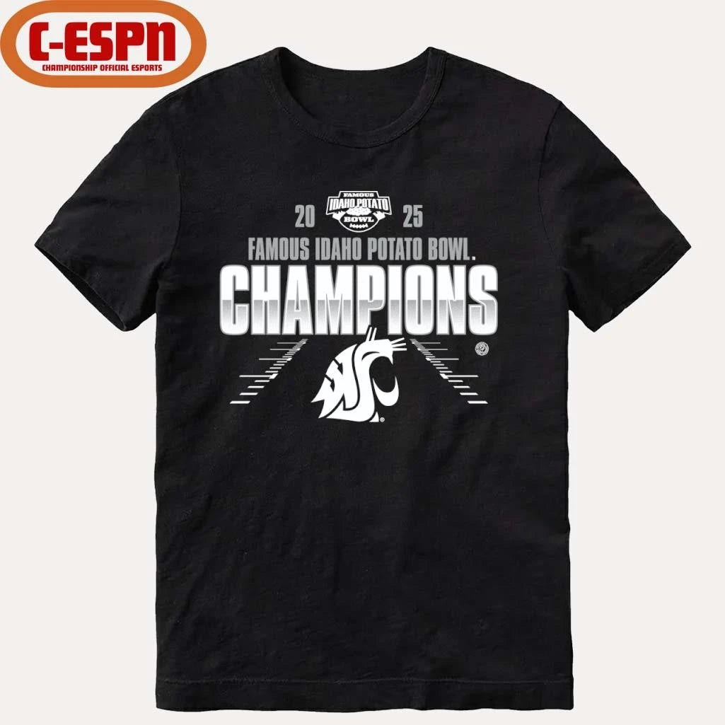 Official Washington State Cougars 2025 Famous Idaho Potato Bowl Champions Shirt