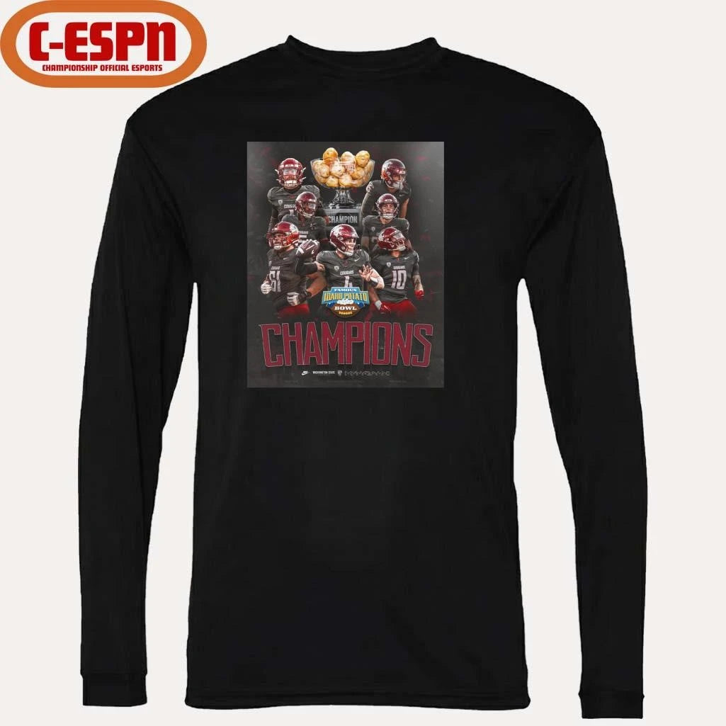 Official Washington State Cougars Team 2025 Idaho Potato Bowl Champions Poster Shirt