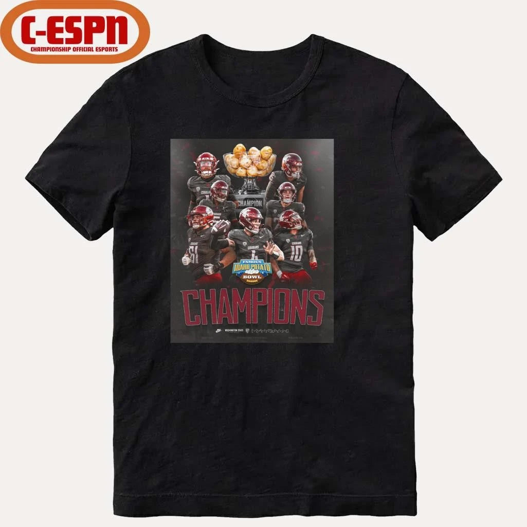 Official Washington State Cougars Team 2025 Idaho Potato Bowl Champions Poster Shirt