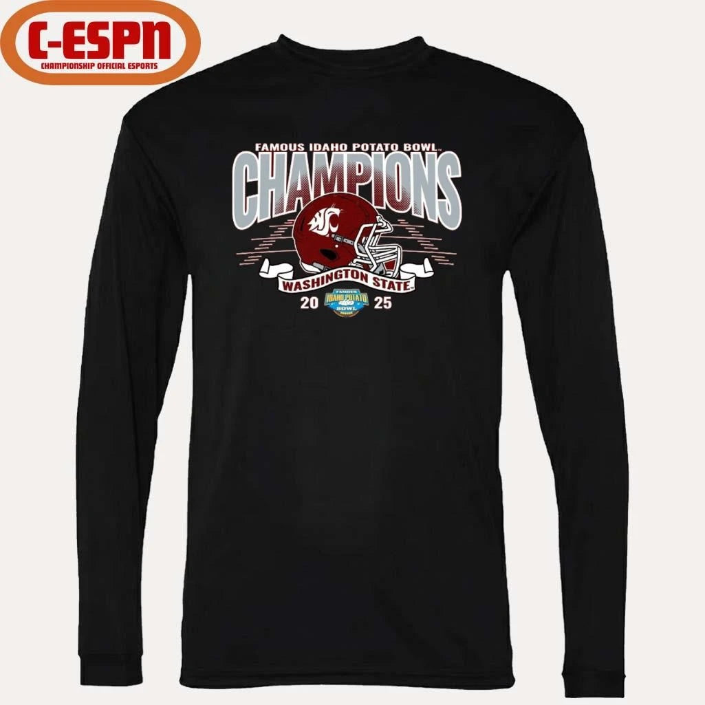 Official Washington State University Cougars Football 2025 Potato Bowl Champions Shirt