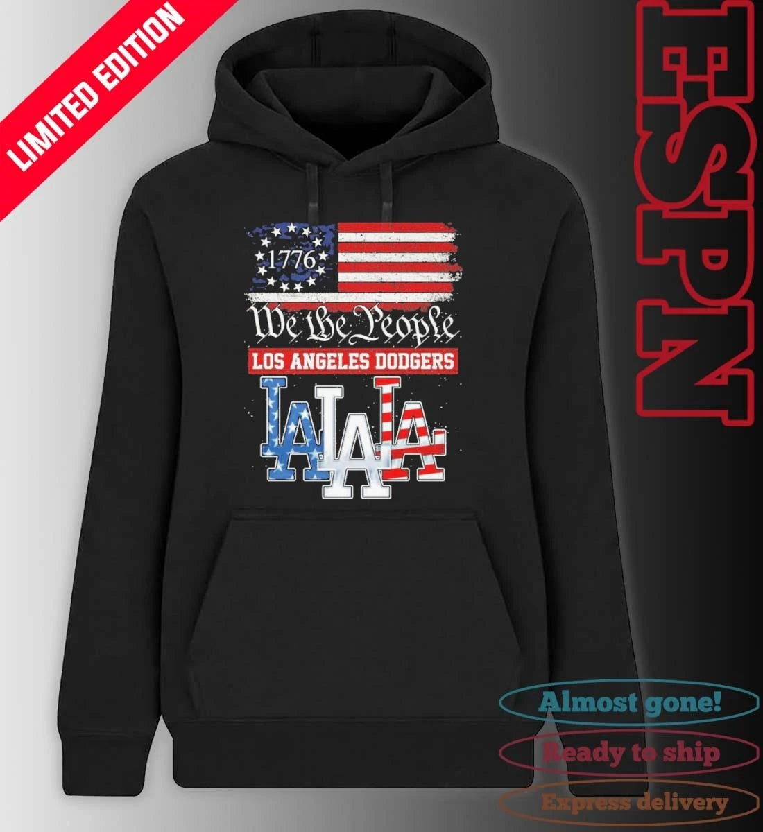 Official We The People Los Angeles Dodgers Red White Blue Shirt