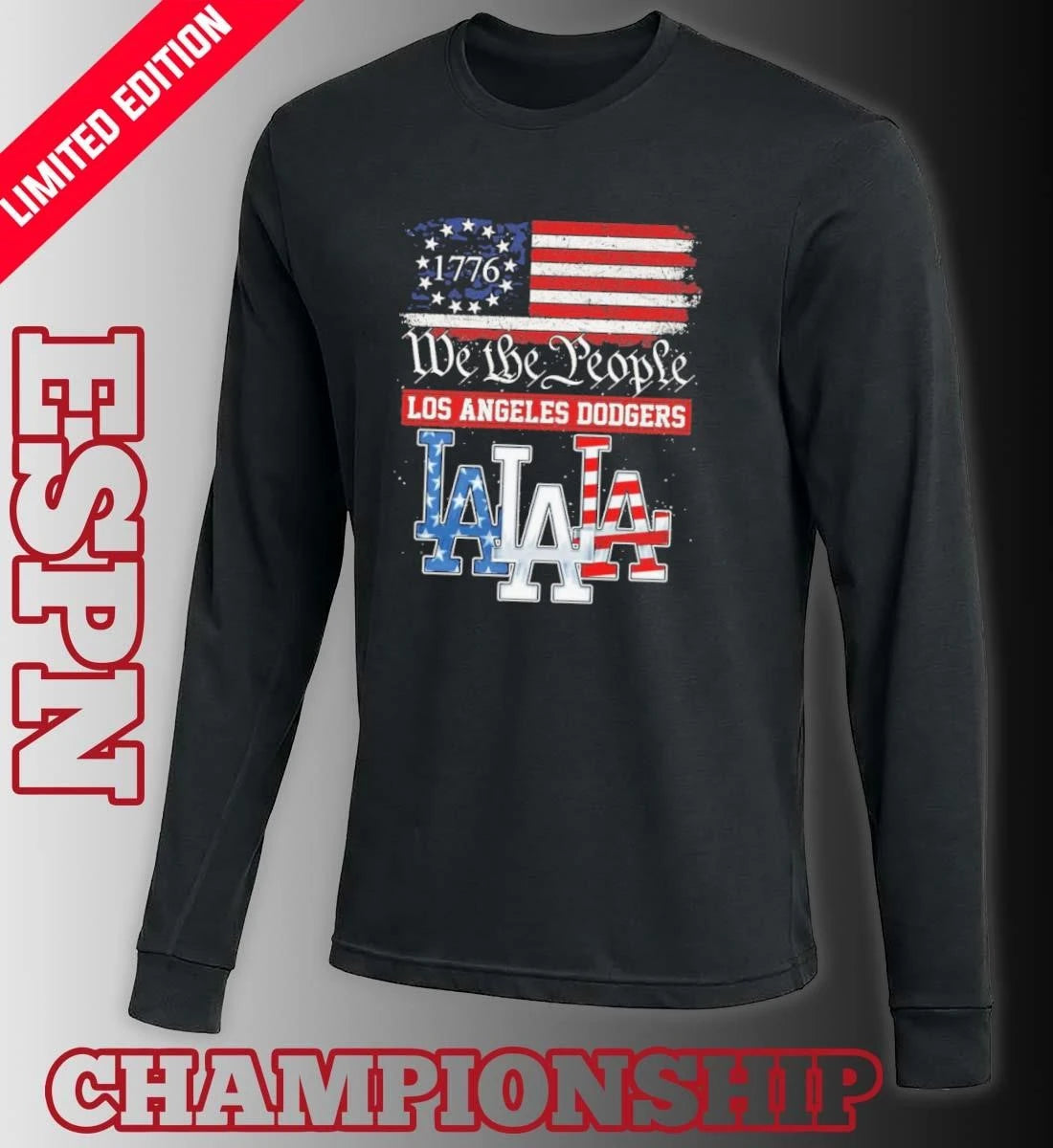 Official We The People Los Angeles Dodgers Red White Blue Shirt