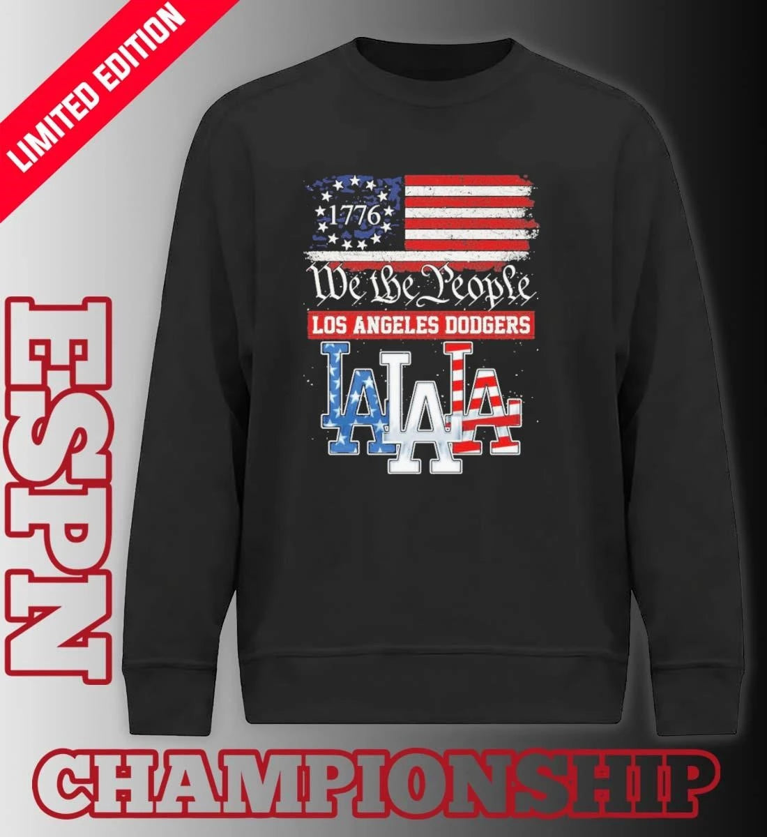 Official We The People Los Angeles Dodgers Red White Blue Shirt