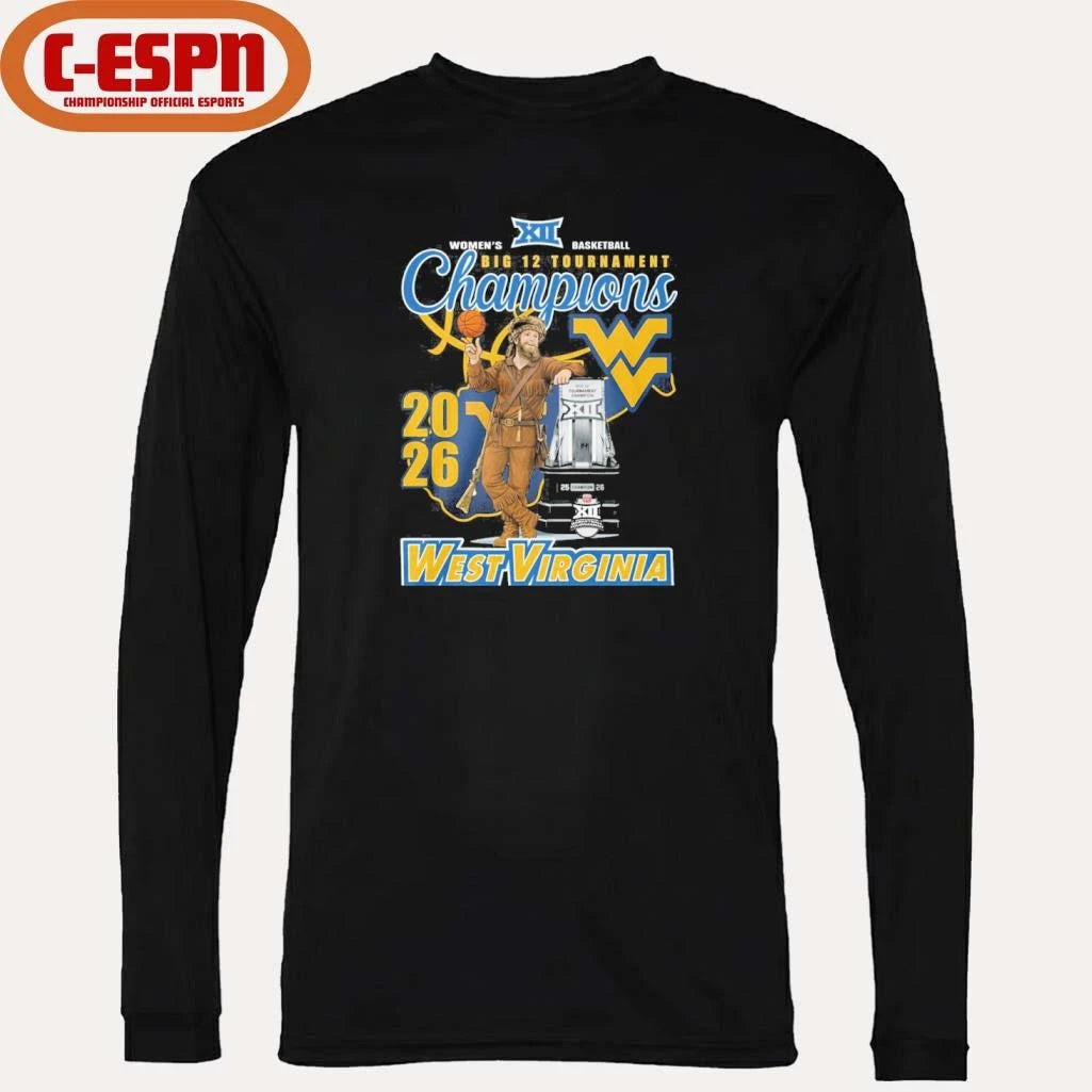Official West Virginia Mountaineers Mascot 2026 Big 12 Women’s Basketball Tournament Champions Shirt