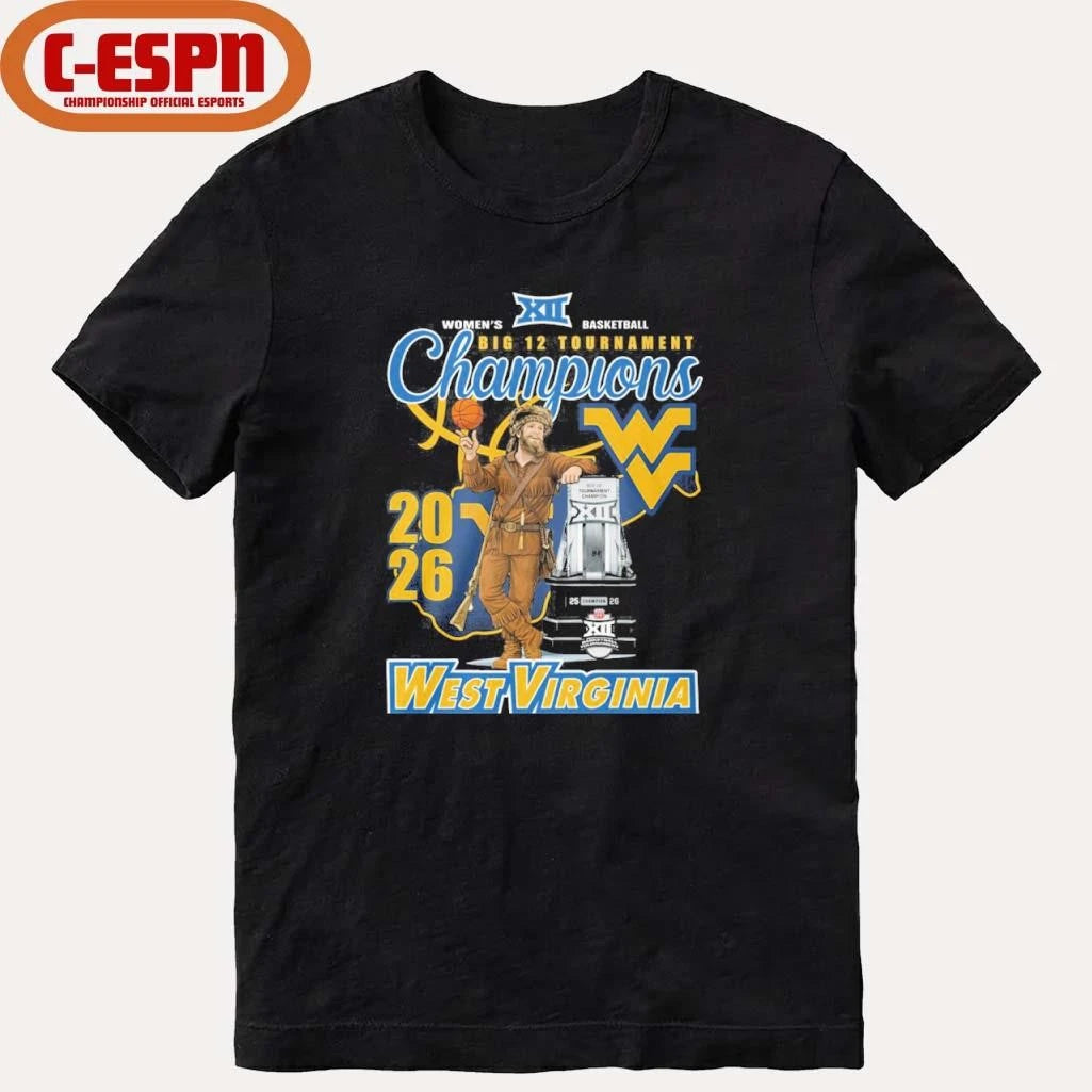 Official West Virginia Mountaineers Mascot 2026 Big 12 Women’s Basketball Tournament Champions Shirt